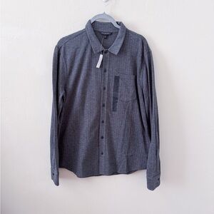 New Banana Republic Men's Gray Textured Button-Up Shirt (L)